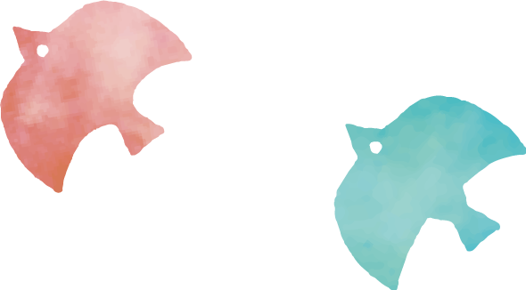 飛んでいく鳥二羽